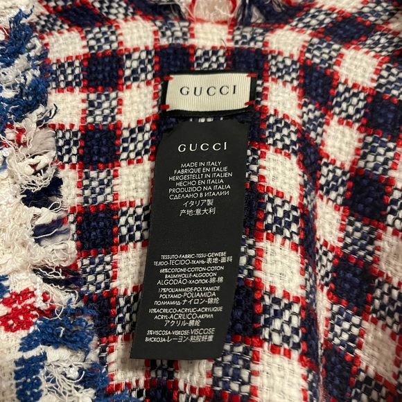 AUTHENTIC GUCCI REVERSIBLE GG TWEED PONCHO/CAPE - Picture 2 of 2